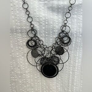 Abstract gun metal Elephant Necklace